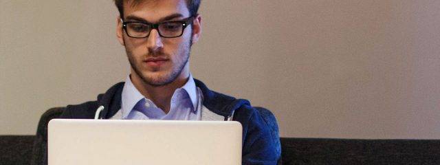 Eye Care, Man using laptop in Copperas Cove, Texas