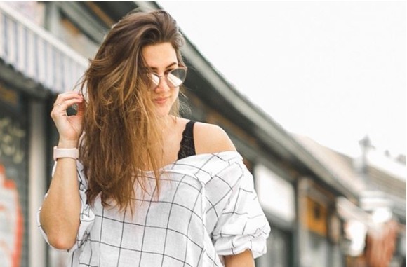 Woman wearing Neubau Eyeglasses, Optometrist in Athens, GA