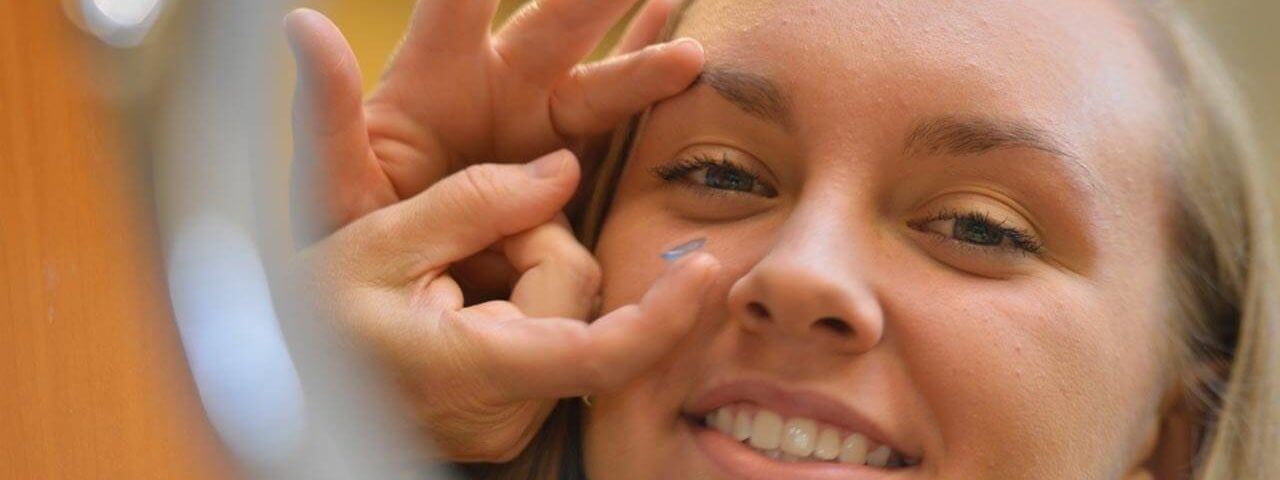 Woman With Disposable Contacts in Heath