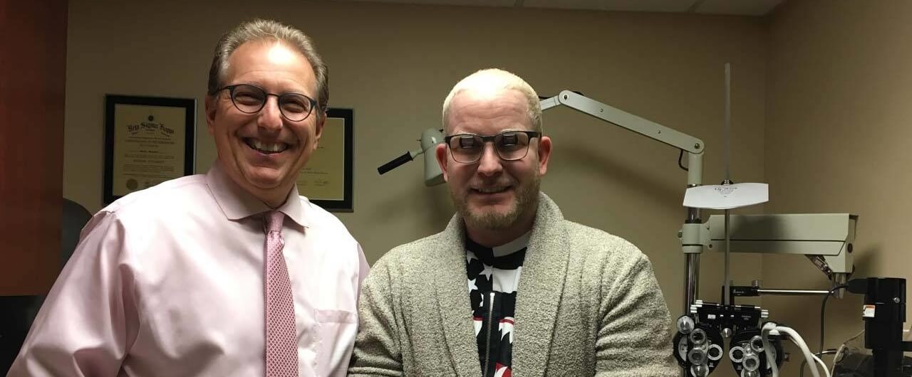 dr schoenbart with albinism patient