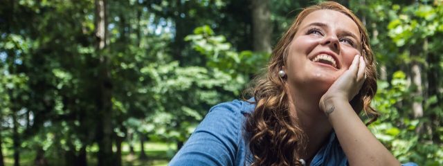 Woman Smiling in Forest in San Antonio, Texas