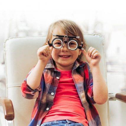 boy having eye exam
