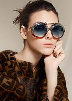 Model wearing Fendi sunglasses