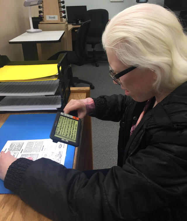 woman using ruby xl device