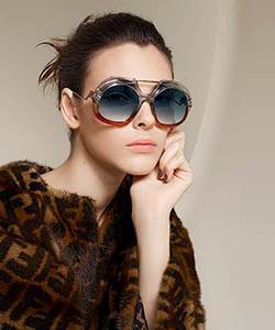 Model wearing Lindberg sunglasses