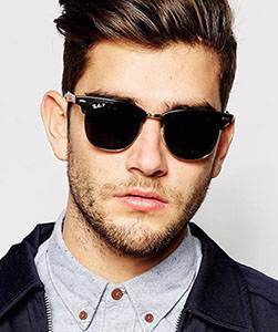 Model wearing Calvin Klein sunglasses