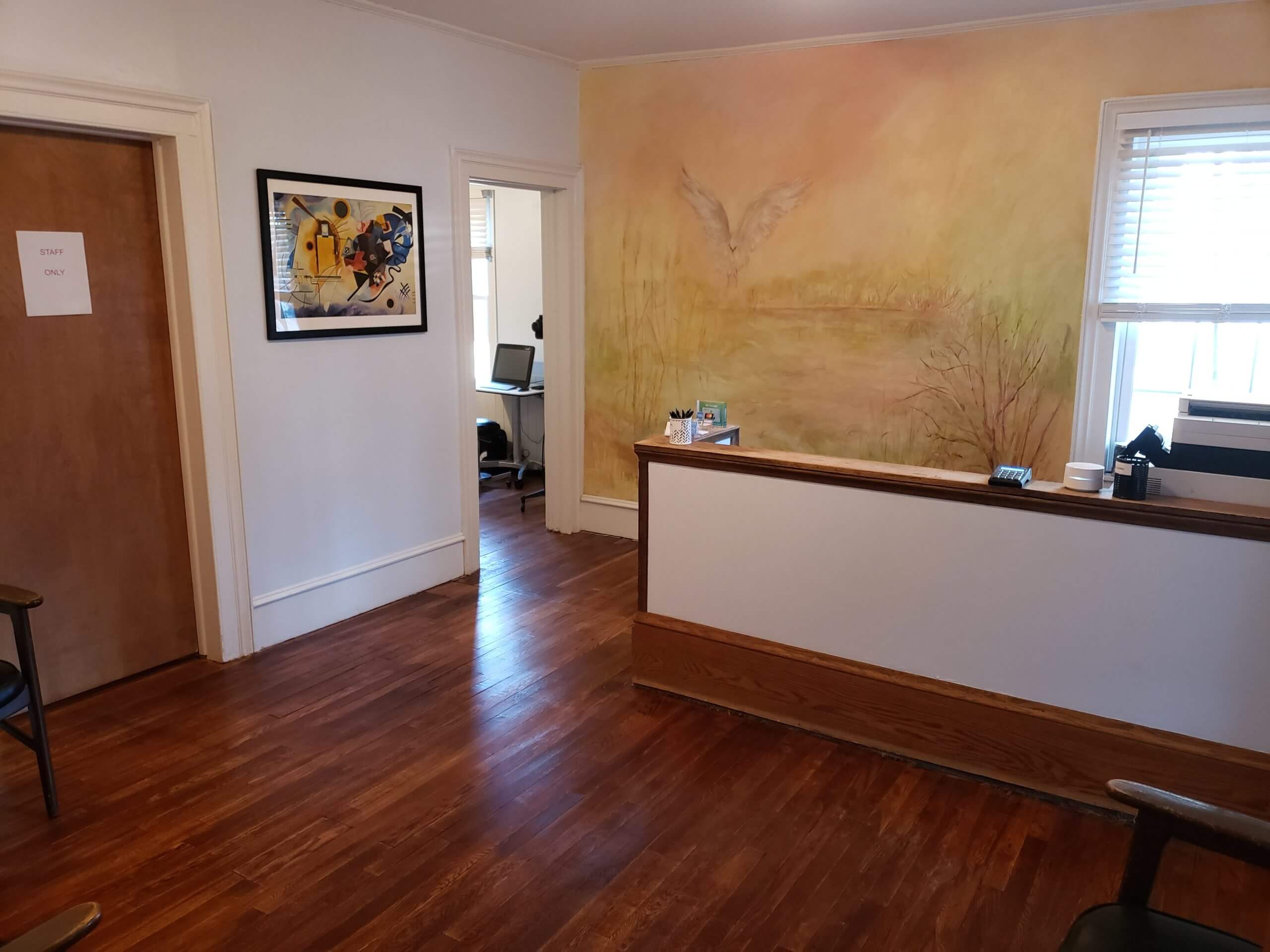 our reception area