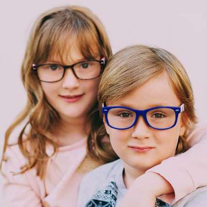 two kids with glasses