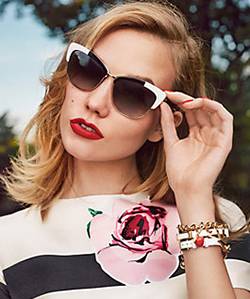 Model wearing Kate Spade sunglasses