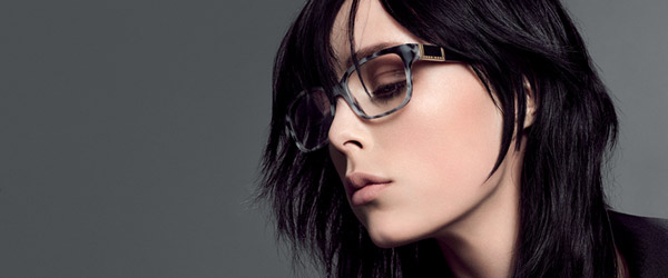Woman wearing Boss Designer Eyeglass Frames