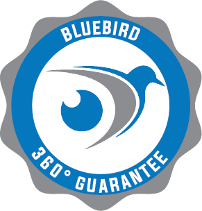 Bluebird 360 degree Gurantee badge