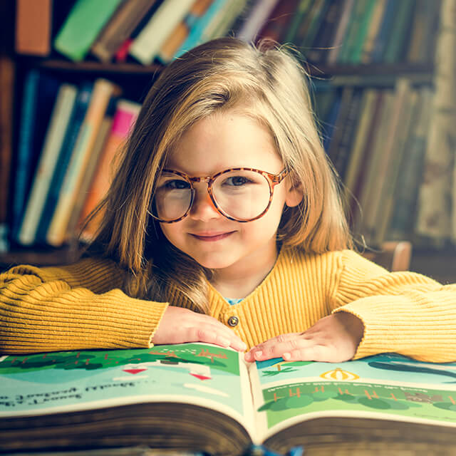 Adorable Cute Girl Reading Storytelling Concept