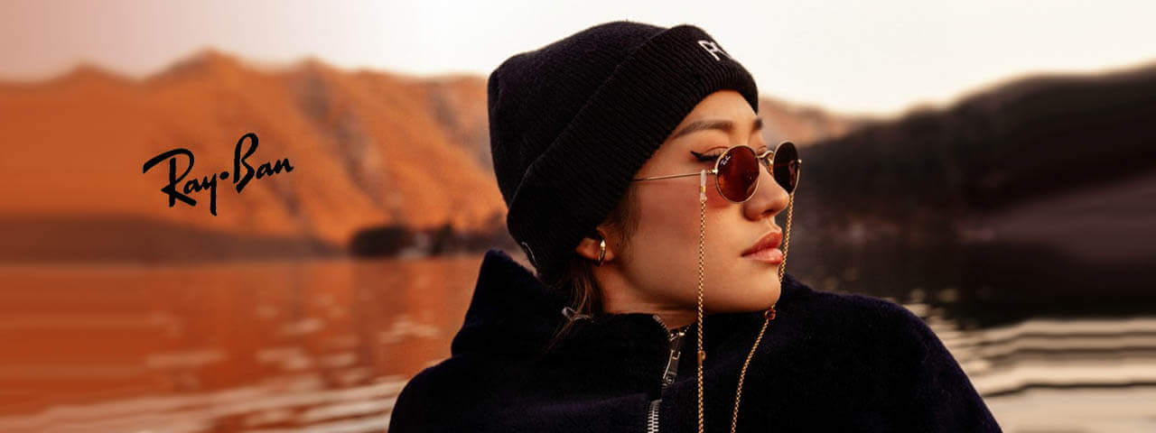 Woman Wearing Ray-Ban Designer Eyeglass Frames