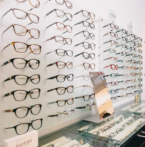 EYEQ wall of eyeglasses