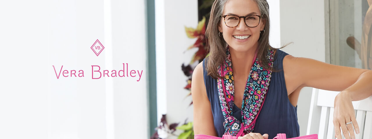 Woman Wearing Vera Bradley Designer Eyeglass Frames