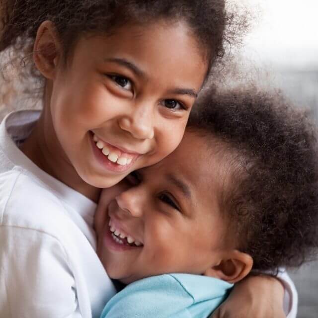 2 kids before peditric eye exam in Boise