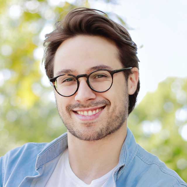 man wearing eyeglasses