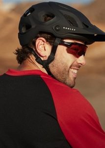 Model wearing Oakley sunglasses