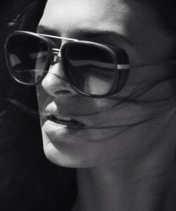 Model wearing Dita sunglasses