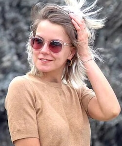 Model wearing Dita sunglasses