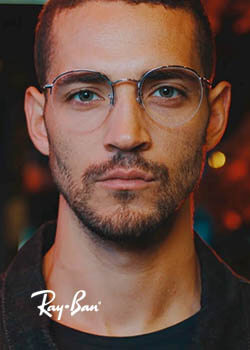 Model wearing Calvin Klein sunglasses