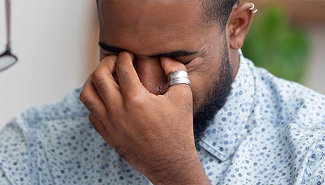man with dry eyes in lathrup village, mi