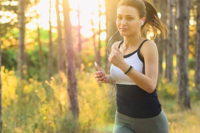 woman running outside