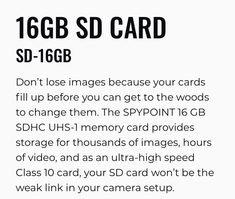 Spypoint 16 GB SD Card