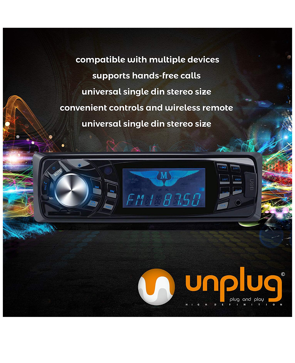 Bluetooth Car Stereo Single Din with Wireless Remote Supports APE