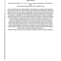 Thumbnail image for Nature of Science and Nature of Scientists: Implications for university education in the natural sciences