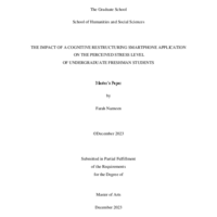 Thumbnail image for The impact of a cognitive restructuring smartphone application on the perceived stress levels of undergraduate freshman students
