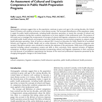 Thumbnail image for An Assessment of Cultural and Linguistic Competence in Public Health Preparation Programs