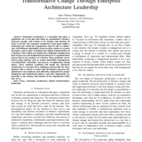 Thumbnail image for Enterprise Transformation: Facilitate Digital and Transformative Change Through Enterprise Architecture Leadership