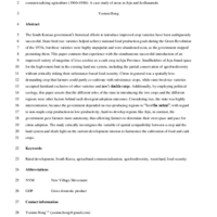 Thumbnail image for Regionally divergent roles of the South Korean state in adopting improved crop varieties and commercializing agriculture (1960–1980): a case study of areas in Jeju and Jeollanamdo