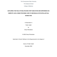 Thumbnail image for Exploring the Role of Healthcare Staff Education and Experience on Comfort Level when Providing Care to Individuals with Intellectual Disabilities