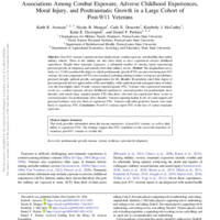 Thumbnail image for Associations Among Combat Exposure, Adverse Childhood Experiences, Moral Injury, and Posttraumatic Growth in a Large Cohort of Post-9/11 Veterans
