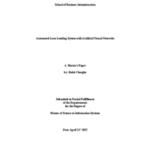Thumbnail image for Automated Loan Lending System with Artificial Neural Networks