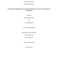 Thumbnail image for Evaluating the relationship between decision making tools in new product design and development
