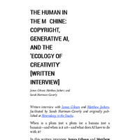 Thumbnail image for The human in the machine: Copyright, generative AI, and the ‘ecology of creativity’ 
