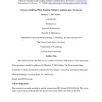 Thumbnail image for Coherence building while reading multiple complementary documents