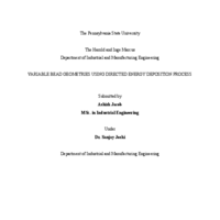 Thumbnail image for Variable bead geometries using directed energy deposition process