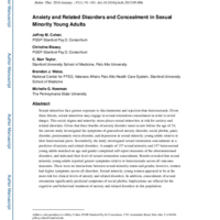 Thumbnail image for Anxiety and Related Disorders and Concealment in Sexual Minority Young Adults