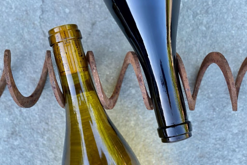 Bottles with steel coil. 