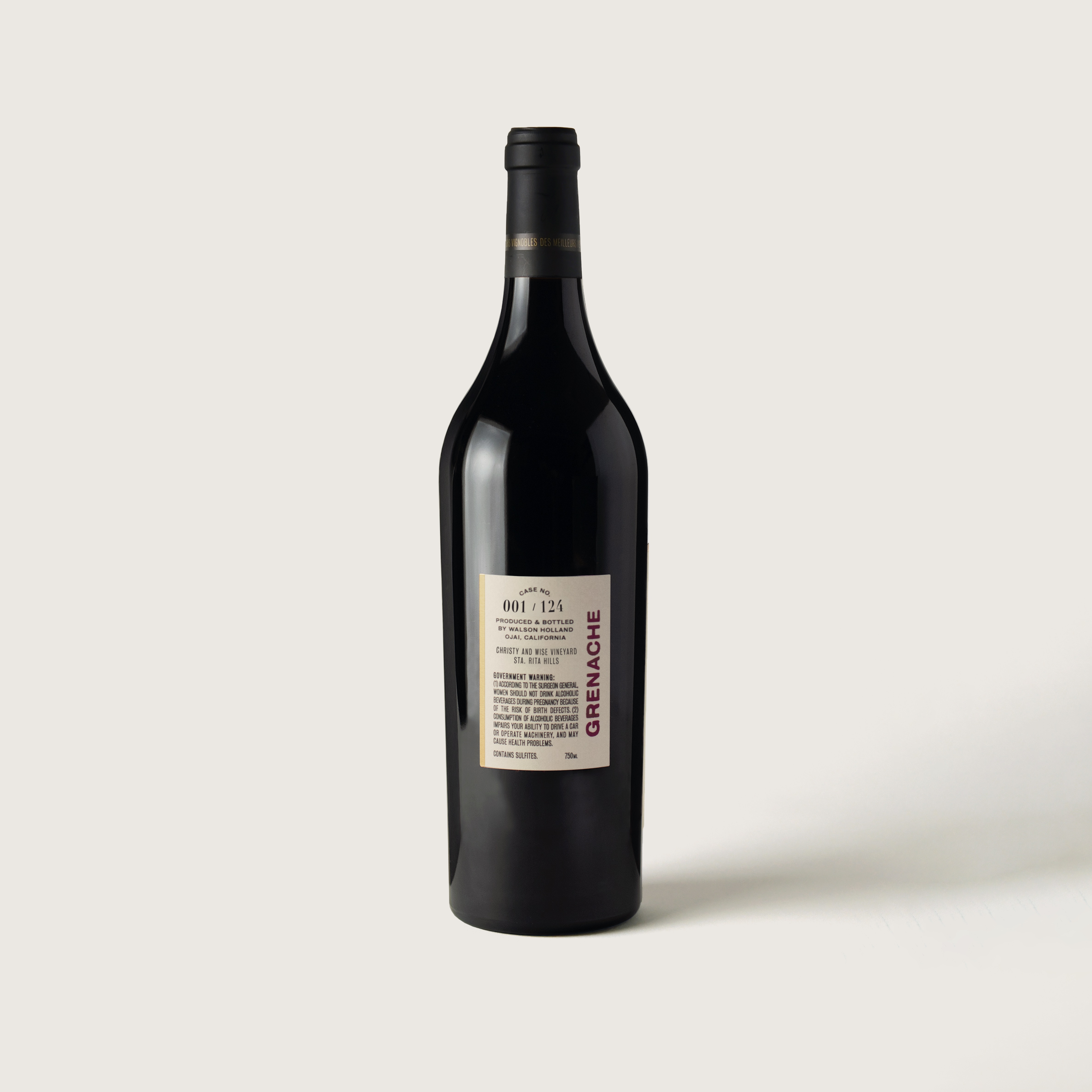 2023 Christy and Wise Vineyard Grenache back 
