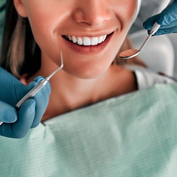 A woman visiting her dentist