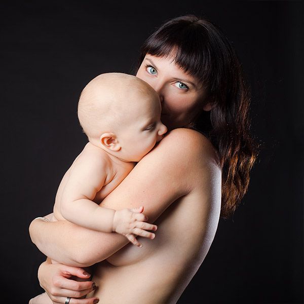 Woman holding baby