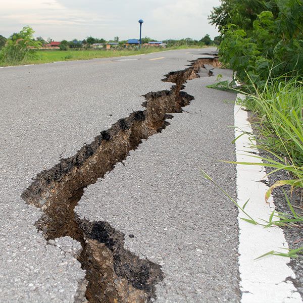 Crack in road