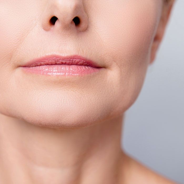 woman's neck and jaw line