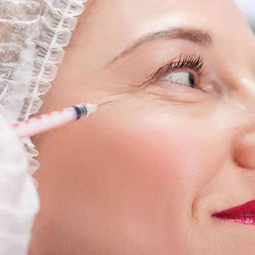 Woman receiving injectable