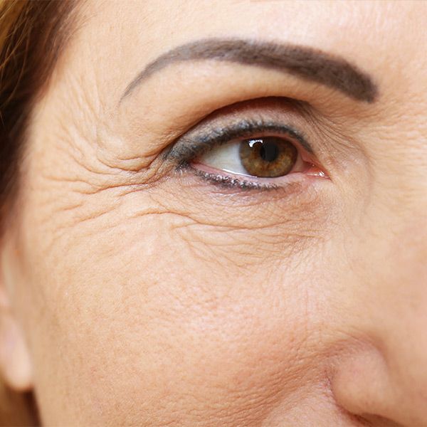 A close-up of a woman's eye